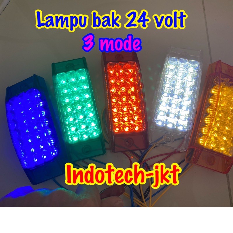 Lampu Led Bak Truk 24 Volt 21 Led 3 Mode 4 Kabel NEW