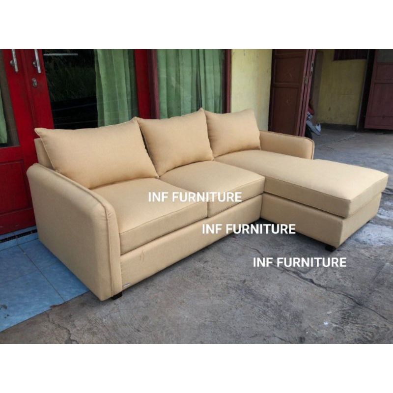 sofa L  sofa keluarga  sofa ruang tv tipe L bahan kain fabric
