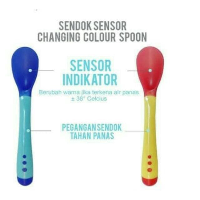 TGM - 1 SET Sendok makan bayi / sendok garpu Sensor Panas silikon / Peralatan Makan Bayi / Sendok Anak Silicon