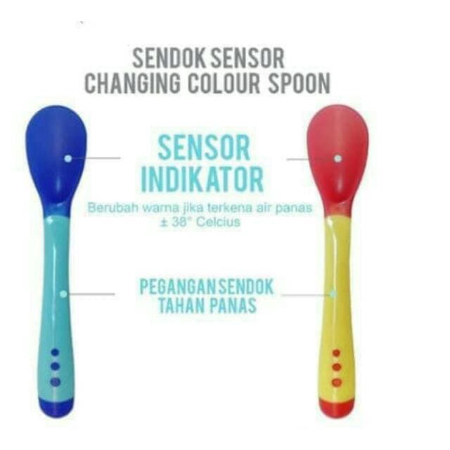 JT - 1 SET Sendok makan bayi / sendok garpu Sensor Panas silikon / Peralatan Makan Bayi / Sendok Anak Silicon