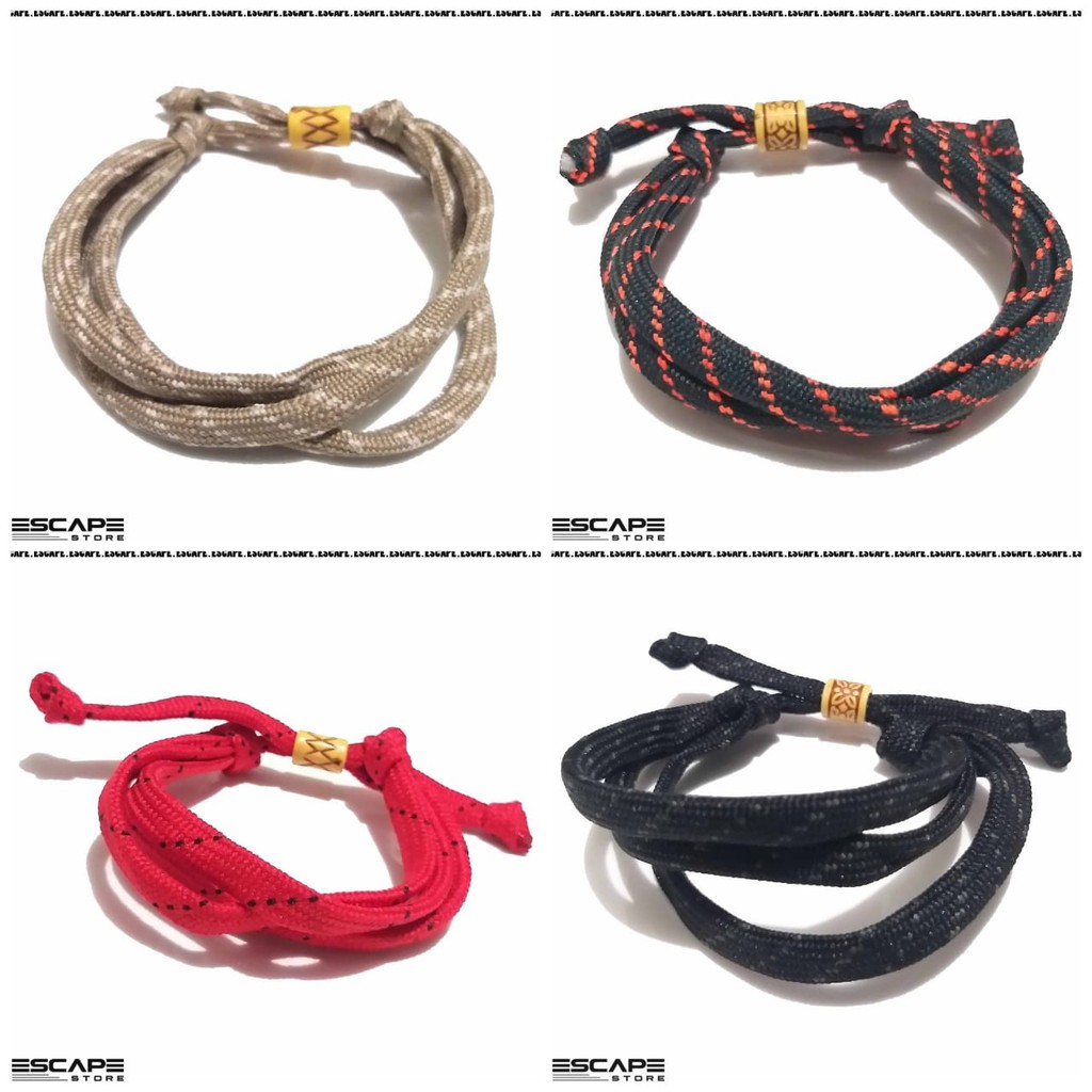 Gelang Tali Sepatu Polos Pria dan Wanita Bahan Kain