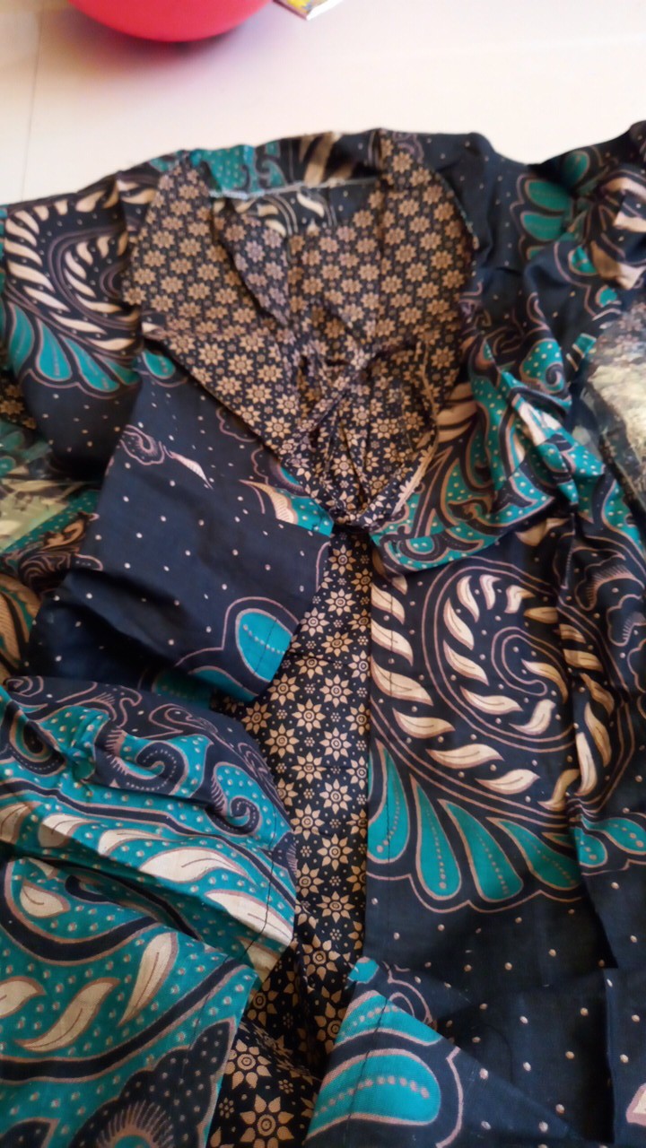 Maura Cople - Sania Ruffle Batik Cople Jazy Gamis Syari - Gamis Kerah Jazz Motif Puser. Cs