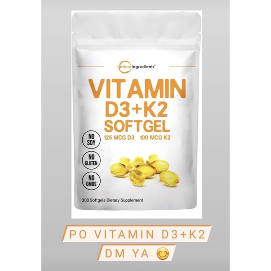SUPLEMEN KESEHATAN MICROINGREDIENTS VITAMIN D3+K2 SOFTGEL