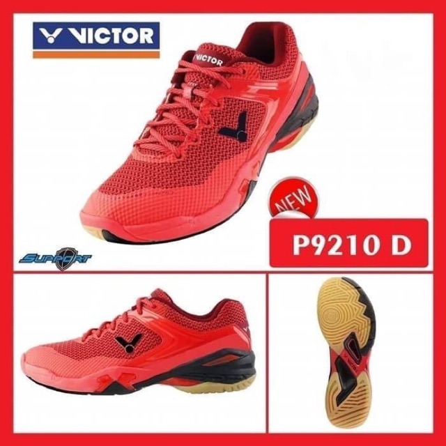 Sepatu Badminton Victor P 9210 GC / P9210 Red Free Cover