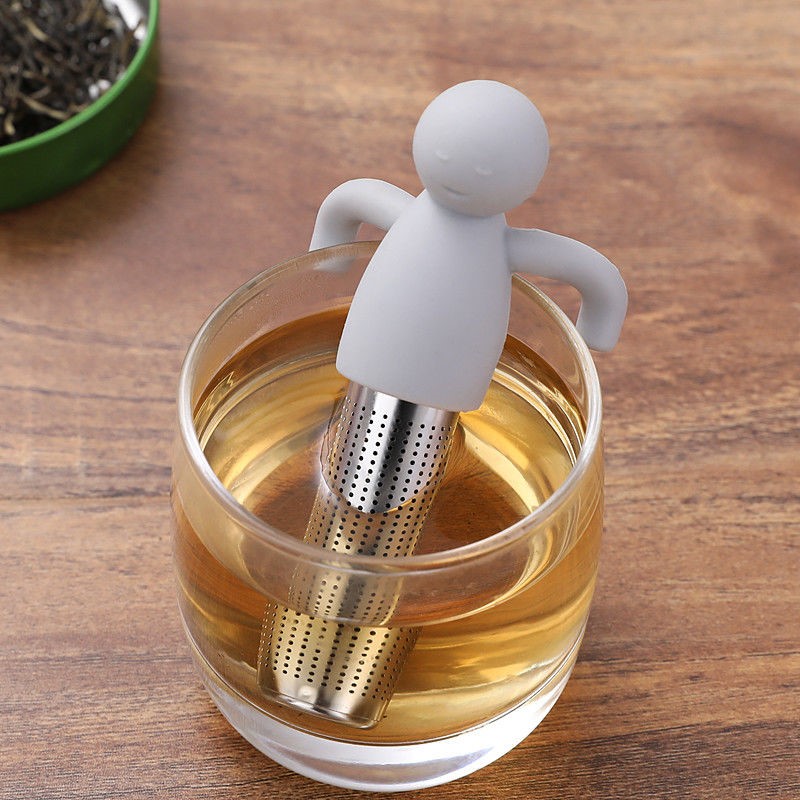 Cute Mister Silicone Teapot Tea Strainer / Little Man People Tea Infuser Filter / Brewing Making Teapot Strainer