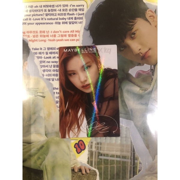 photocard yeji itzy x maybelline press play