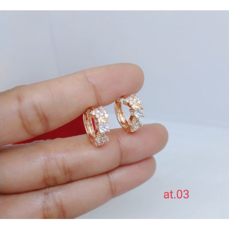 anting clip perhiasan aksesoris lapis emas perhiasan aksesoris pengganti emas