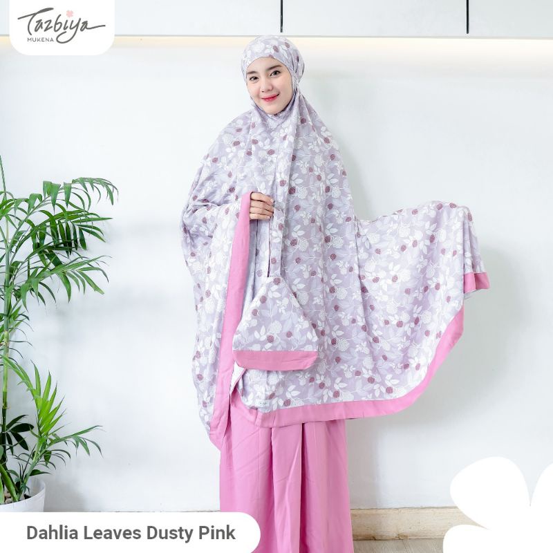 Mukena Tazbiya Dahlia Leaves Series Allsize Jumbo Dewasa Katun Rayon