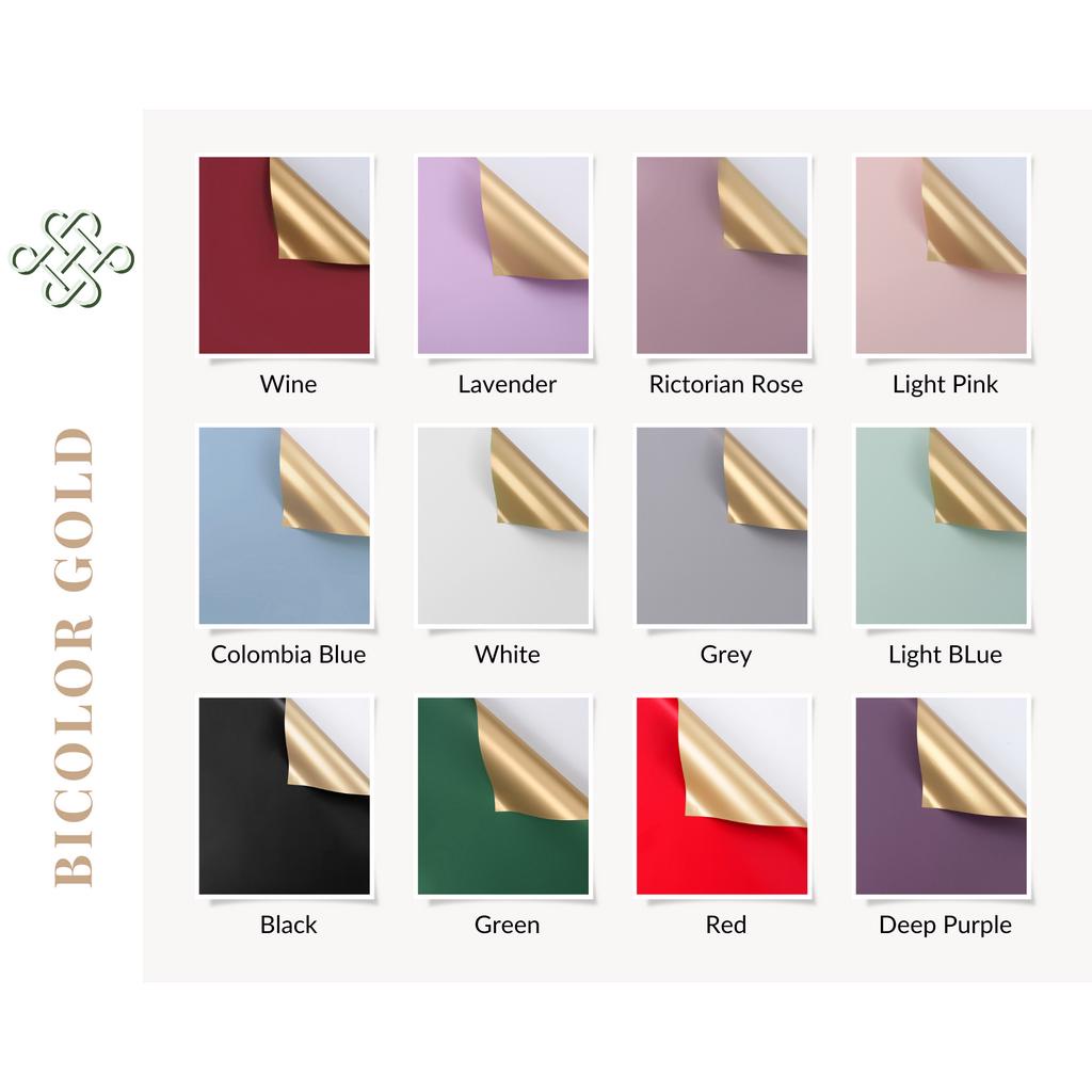 

[1 LEMBAR] Flower Wrapping Bicolor Gold / Kertas Buket Bunga / Kertas Cellophane Eceran