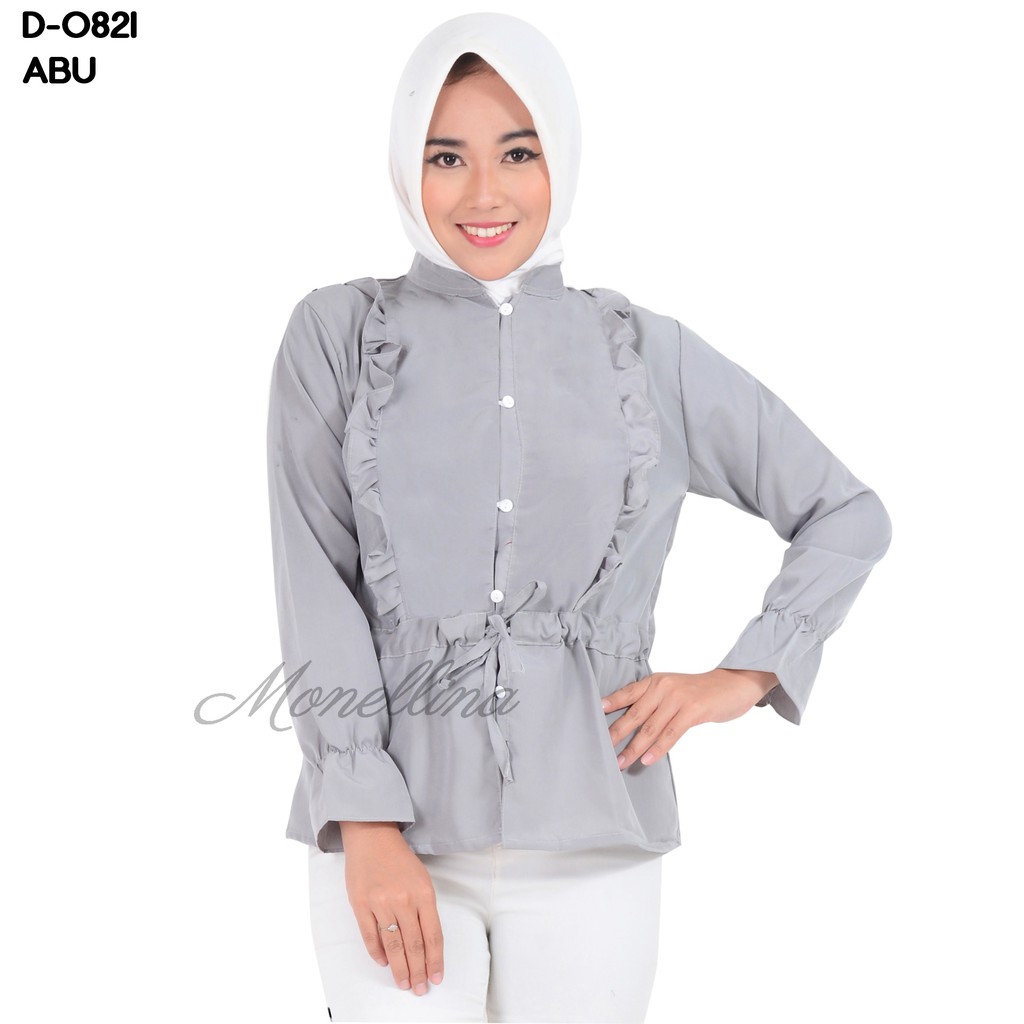 Monellina Fashion Baju  Blouse Atasan  Kerja Tangan Panjang 