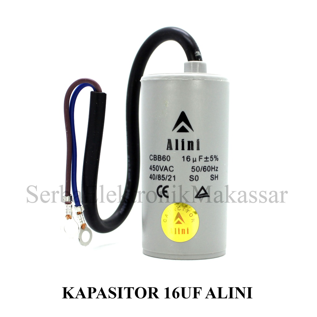 Kapasitor 16uf 450V ALINI Bulat Tabung Kabel