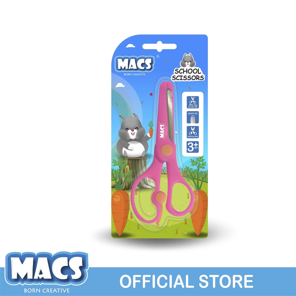 

Macs Gunting Sekolah Merah Muda School Scissors Pink