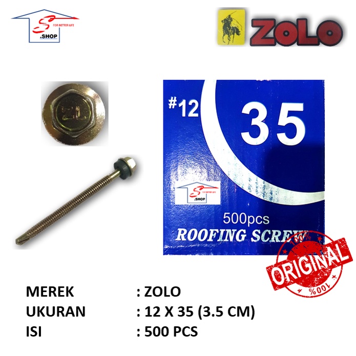 Sekrup Roofing / Baut Roofing 12 x 35 (3.5 cm) ZOLO (1 DUS)