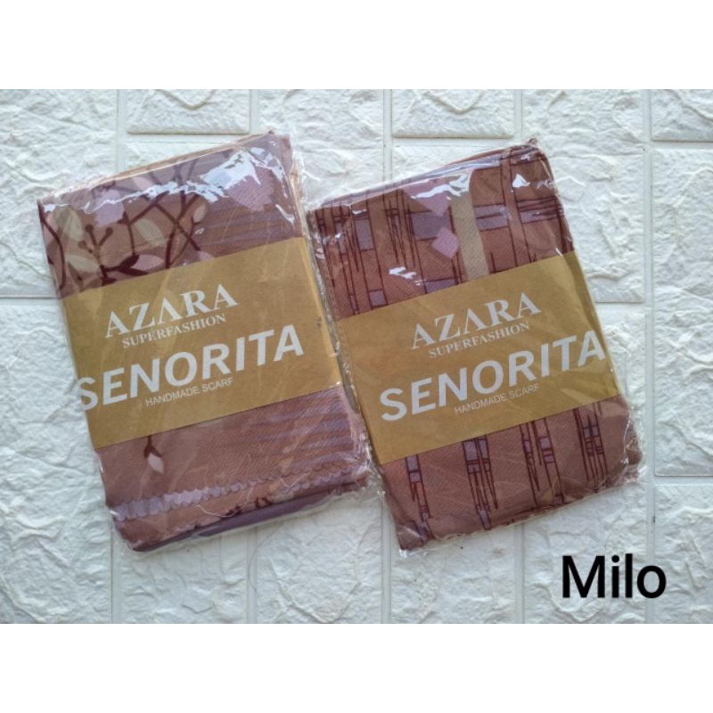 (original Azara) segi empat SENORITA MOTIF LC •• hijab segi empat Motif-Milo