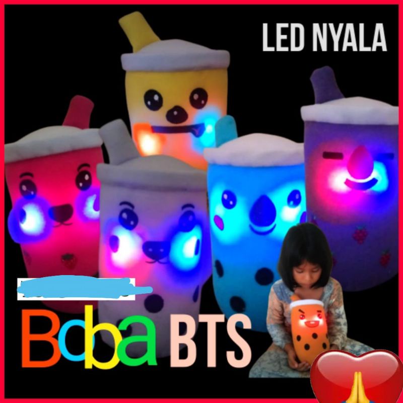 BONEKA BOBA BTS MINI LED NYALA 21 CM