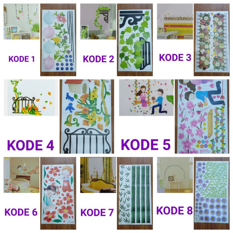 Wallsticker Besar Sticker Dinding Wall Sticker Bunga Pohon Daun Taman Garden Etc