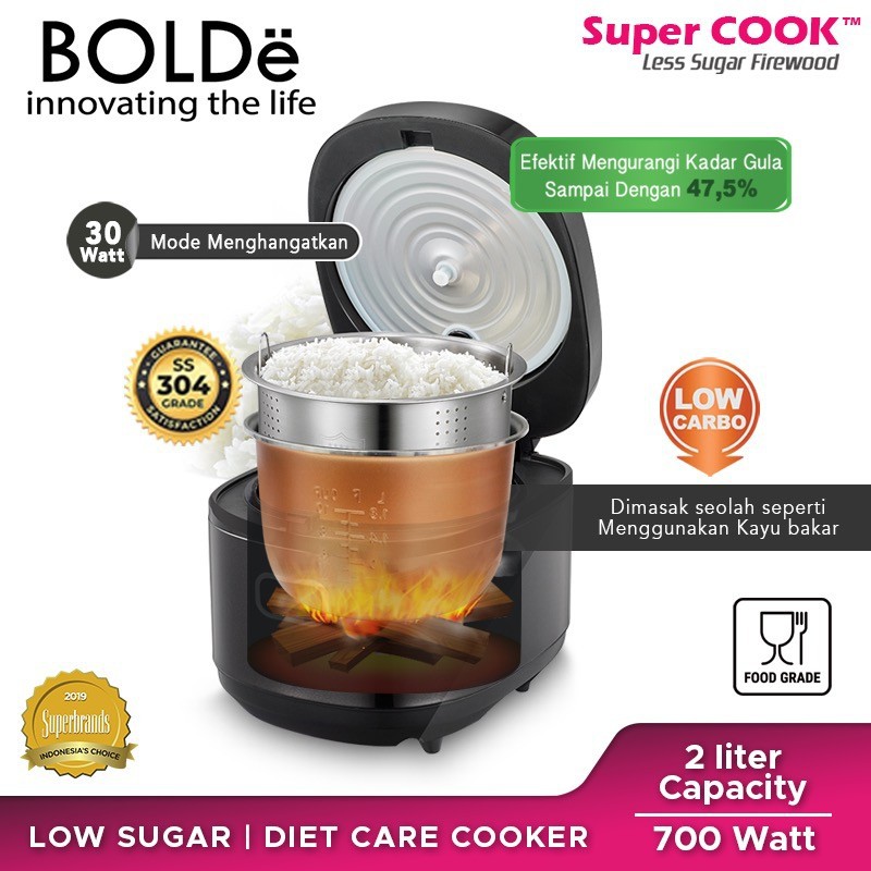 Rice Cooker Super COOK Less Sugar FIREWOOD Original BOLDe