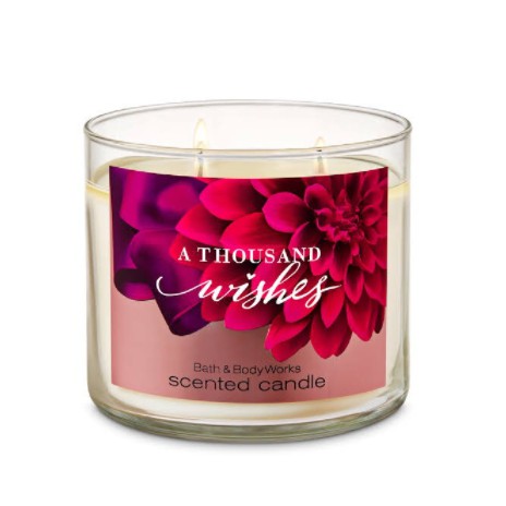 BBW CANDLE / BATH AND BODY WORKS 3 WICK CANDLE A THOUSAND WISHES