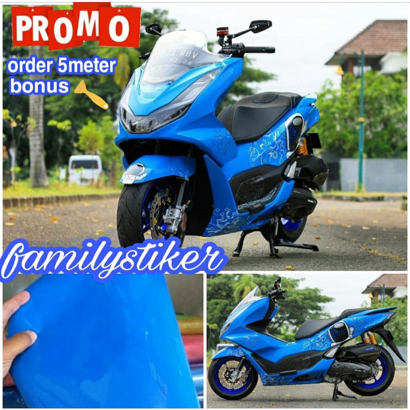 Skotlet Biru Glosy Sticker Skotlet Motor Biru Glosy/doff Scotlet Sticker Motor Mobil Otomotif
