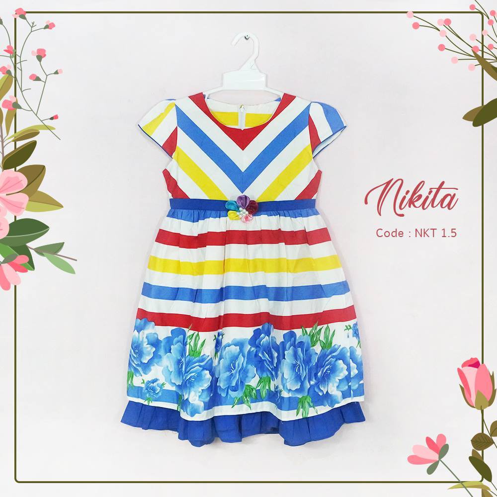 DISKON BAJU ANAK PEREMPUAN MURAH NIKITA DRESS #4 DRESS CASUAL PARTY ANAK PEREMPUAN RESELLER