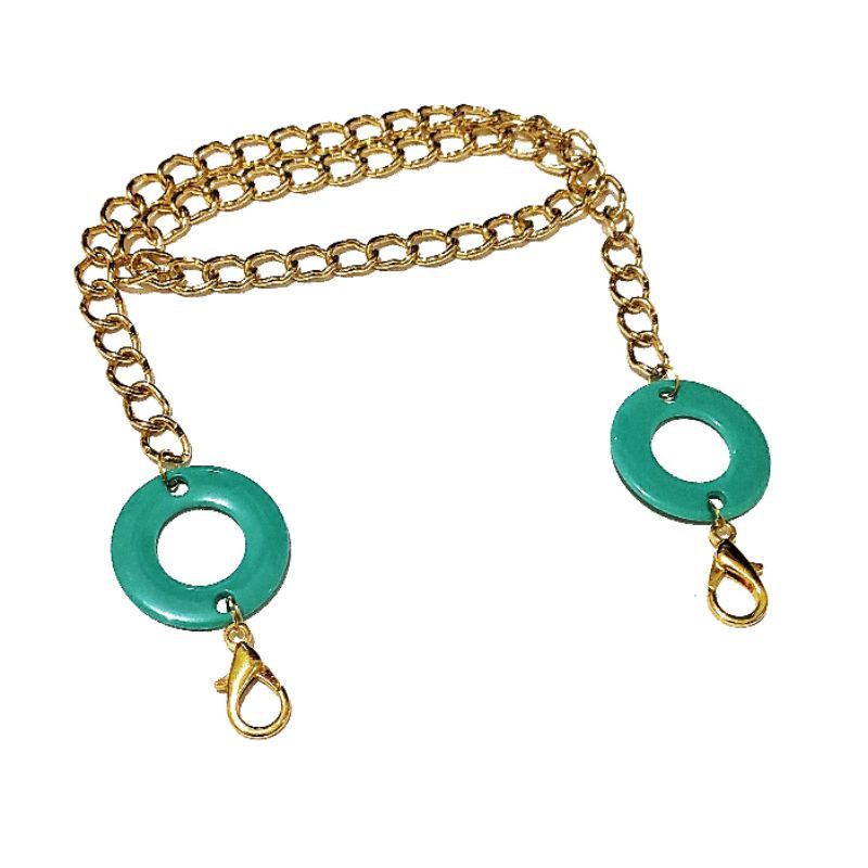 Kalung Gantungan Masker Strap Mask Hanging Big Circle Golden Chain Series