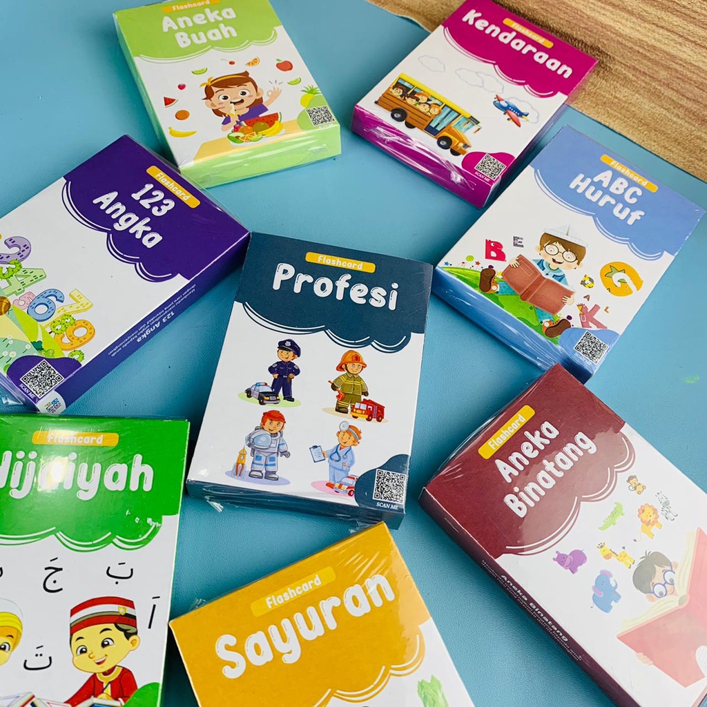 Mainan Edukasi Anak Flashcard Warna / Kartu Pintar Hewan Angka Huruf Hijaiyah Abjad
