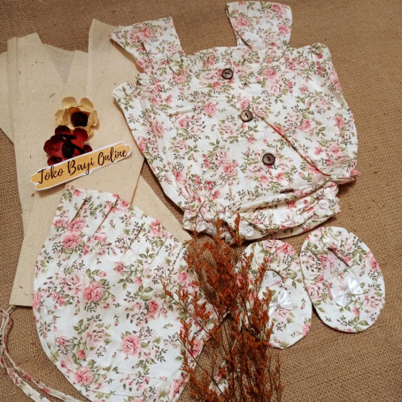 Baju jumper 0 6 bulan bando lucu bestseller anak bayi cewek perempuan murah-Zea brokenwhite