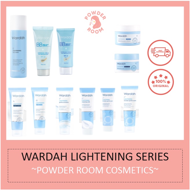 Wardah Lightening Skin Care Series (Micellar Gentle Wash/ Day Cream/ Night Cream/ Toner/ Cleansing M