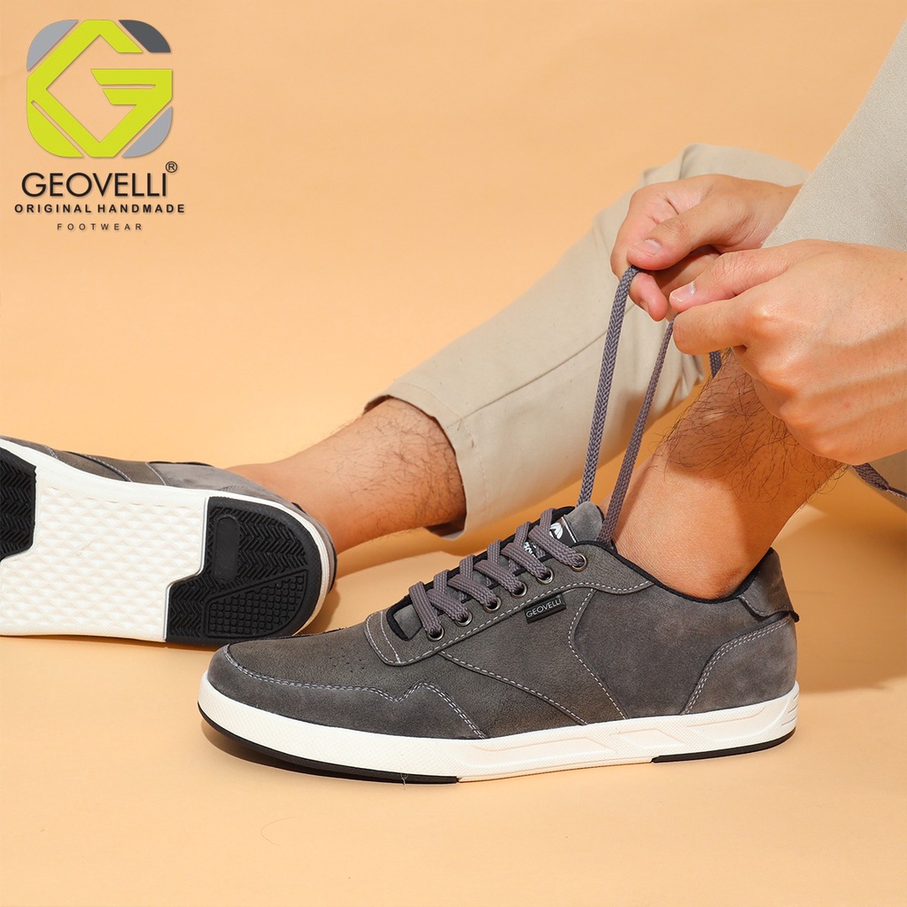 Gevelli Grey | Sepatu Abu Casual Sneakers Kasual Polos Original Pria Cowok Footwear New | 44-39