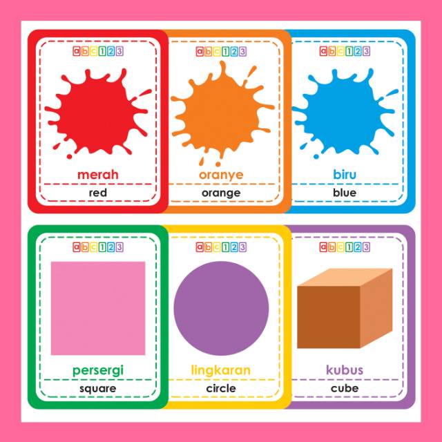 Jual Flashcard Warna dan Bentuk . Color and Shape Flash Card Edukasi ...