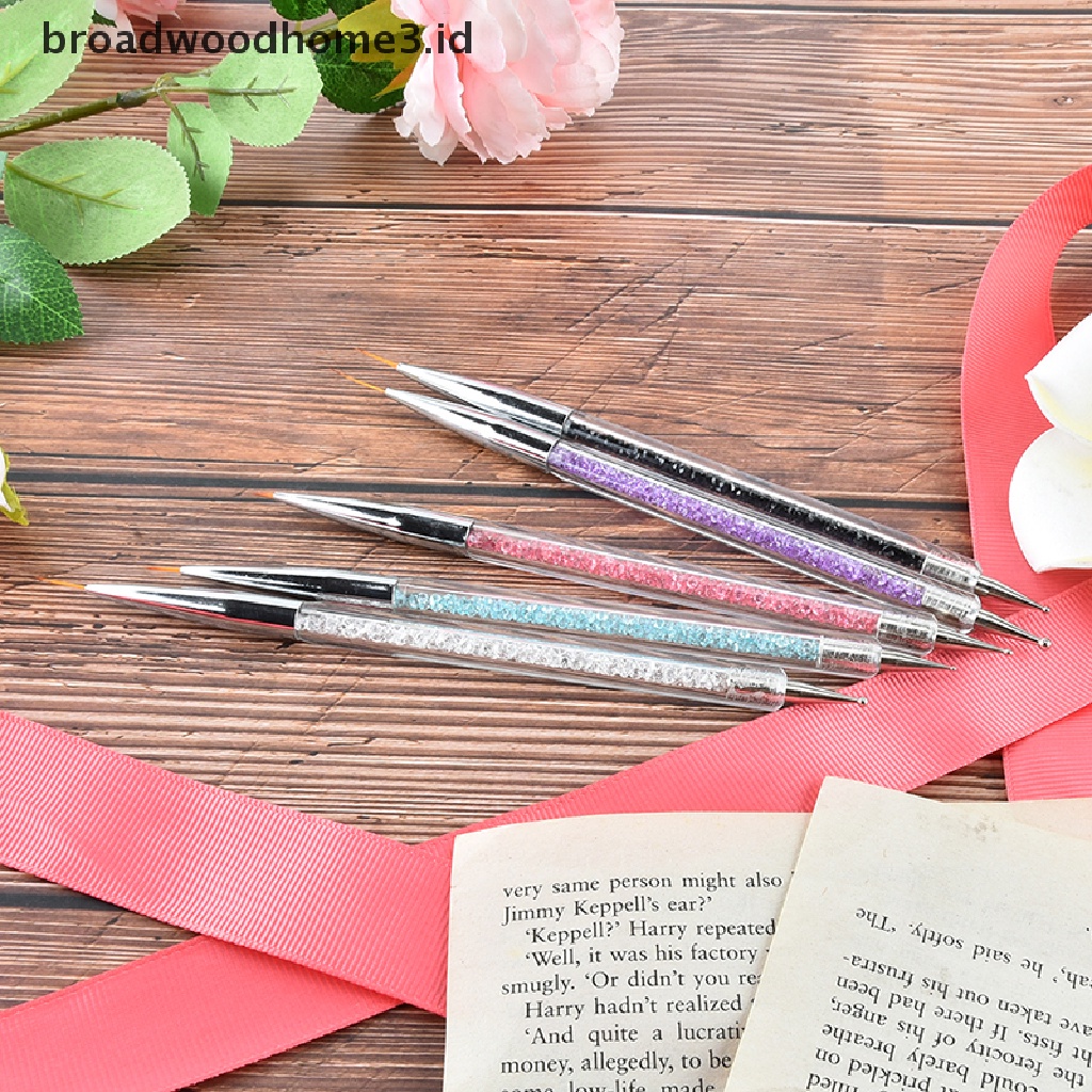 2 in 1 Pen brush liner Pengambil Berlian Imitasi Untuk nail art