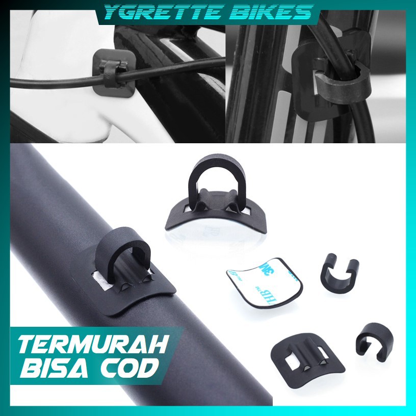 YGRETTE - 1PCS FIXED CLAMP KABEL REM SHIFTER SEPEDA CABLE CLIP FRAME HOUSING JALUR model tempel