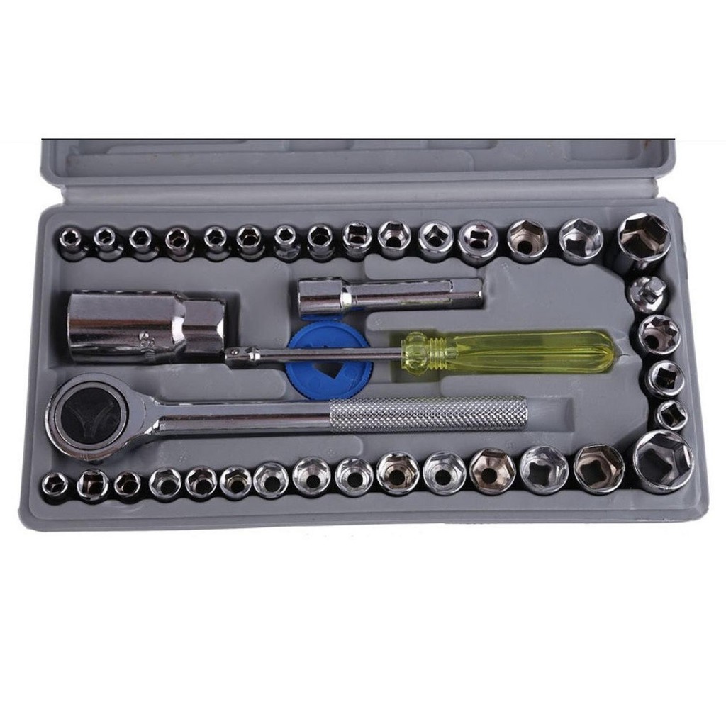 Kunci Pas 40 Pcs Multifungsi Kunci Sok Set Sock Serbaguna Socket Wrench Set Tool Alat Pertukangan