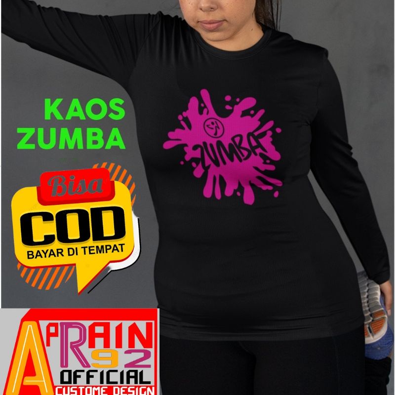 KAOS SENAM ZUMBA LENGAN PANJANG  / SETELAN ZUMBA / ATASAN ZUMBA / BAJU SENAM WANITA / KAOS AEROBIC L