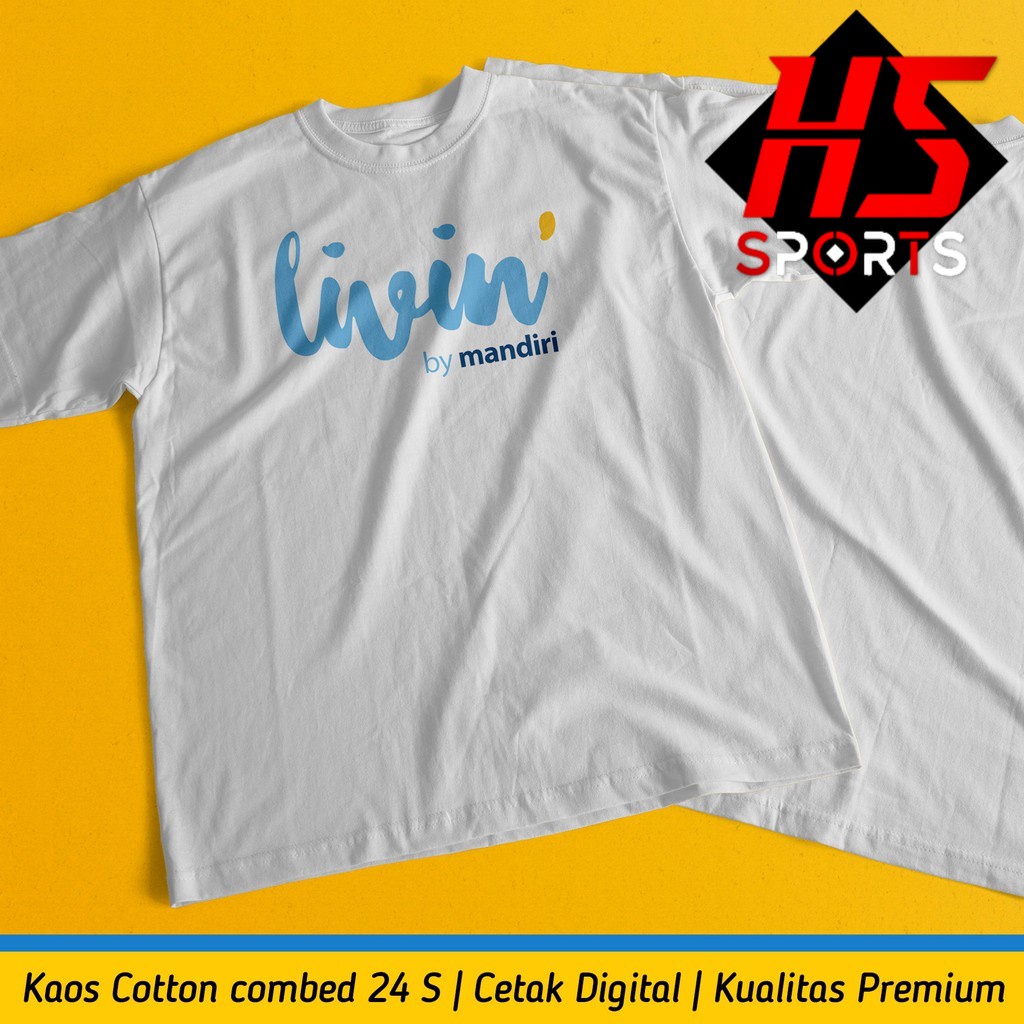 Kaos Livin by Mandiri  - DEPAN GAMBAR BESAR - kaos  LIVIN MANDIRI - Baju bank mandiri terbaru