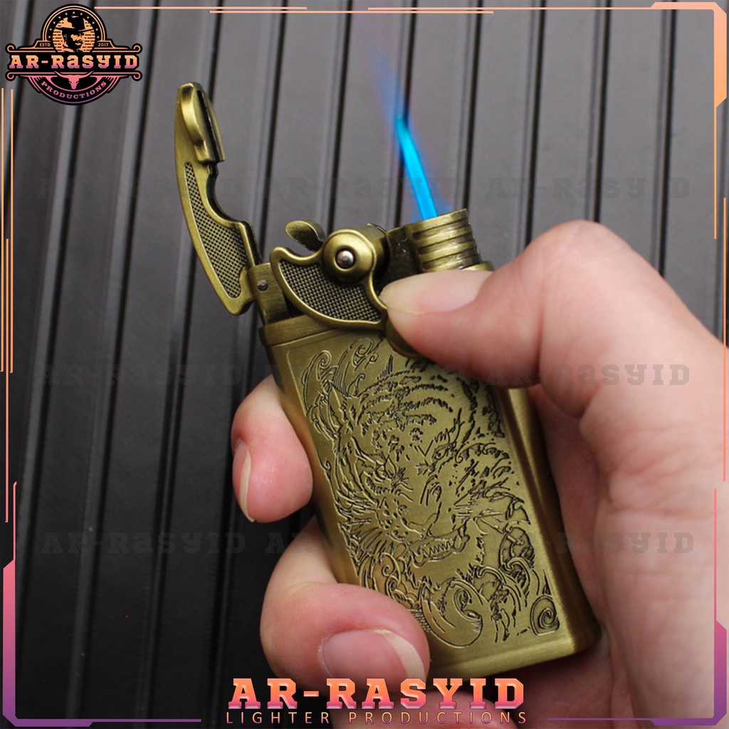 BISA COD! Korek Api Las Gas Gold Rocker lighter HP 140-8