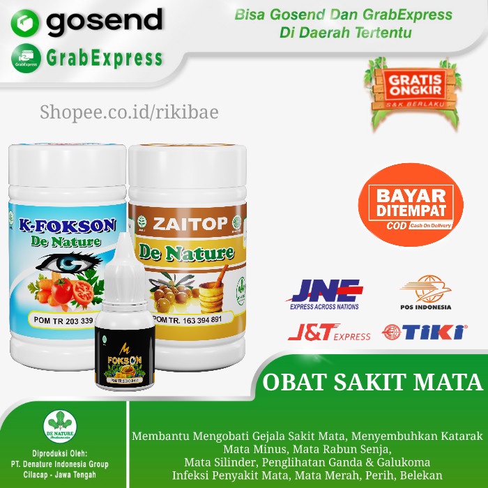 Obat Mata Berlendir Tradisional K-Fokson & Zaitop (Bonus Tetes Mata M-Fokson) Bonus Tetes Mata M-Fok
