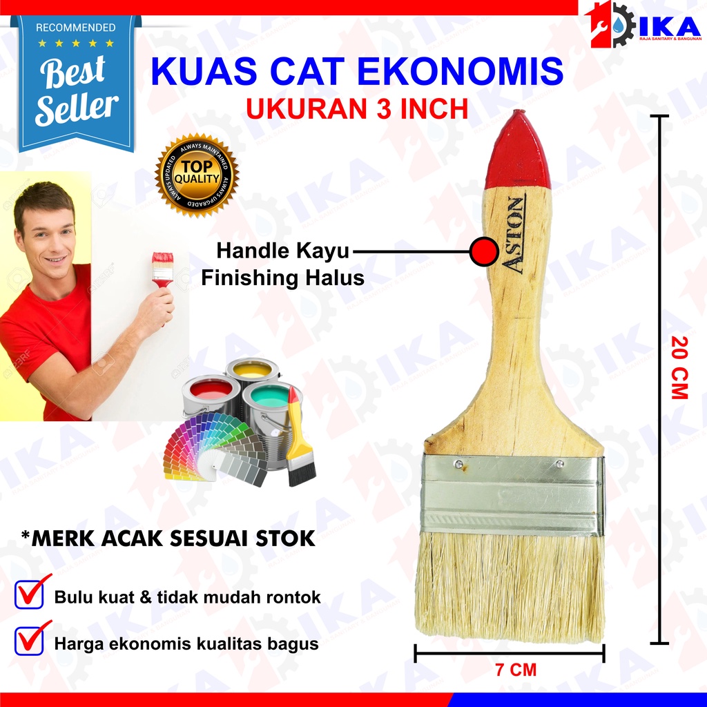 Kuas Cat Serbaguna Gagang Kayu - High Quality / Kuas Cat 1inch 2inch 3inch 4inch Alat Kuas kayu Cat Tembok Paint Brush / Kuas Cat SATUAN Gagang Kayu Ukuran 1&quot; /1.5&quot;/ 2&quot;/ 2.5&quot;/ 3&quot;/ 4&quot;