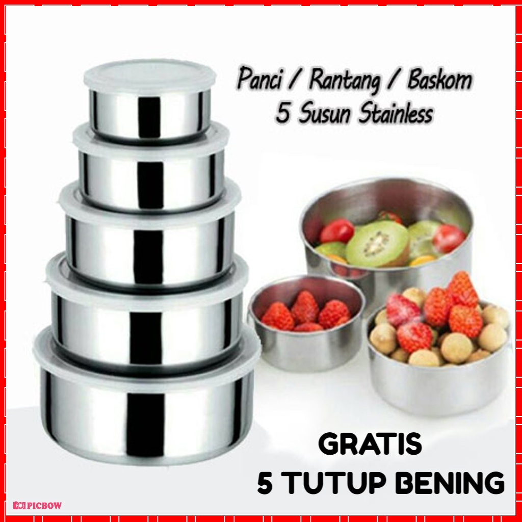 rumah_kita2020 Rantang Stainless 3 4 5 Susun Rantang Cantik Stainless Import Kedap Udara Makanan Awet Kotak Makan Lunch Box Lunch Bowl COD MURAH