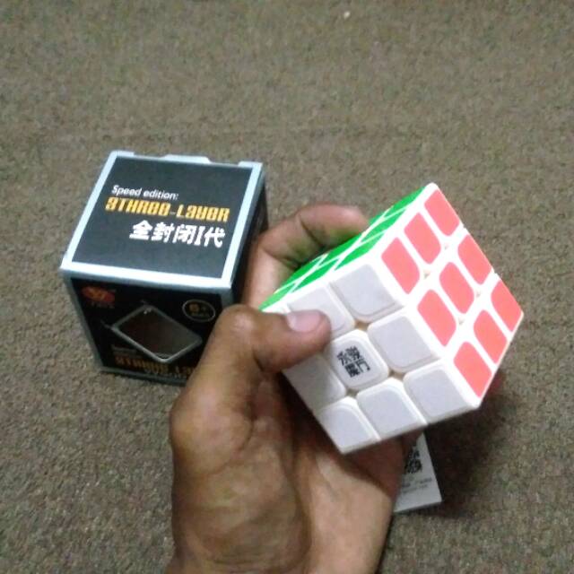 mainan asah otak Rubik putih import cube 3x3 kualitas tinggi