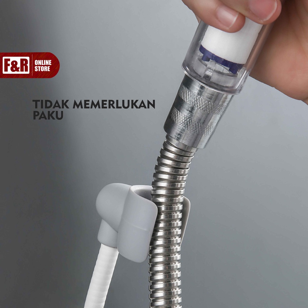 Gantungan Shower Tempel Kamar Mandi Dudukan Pegangan Kepala Keran Air Hangger Holder Shower