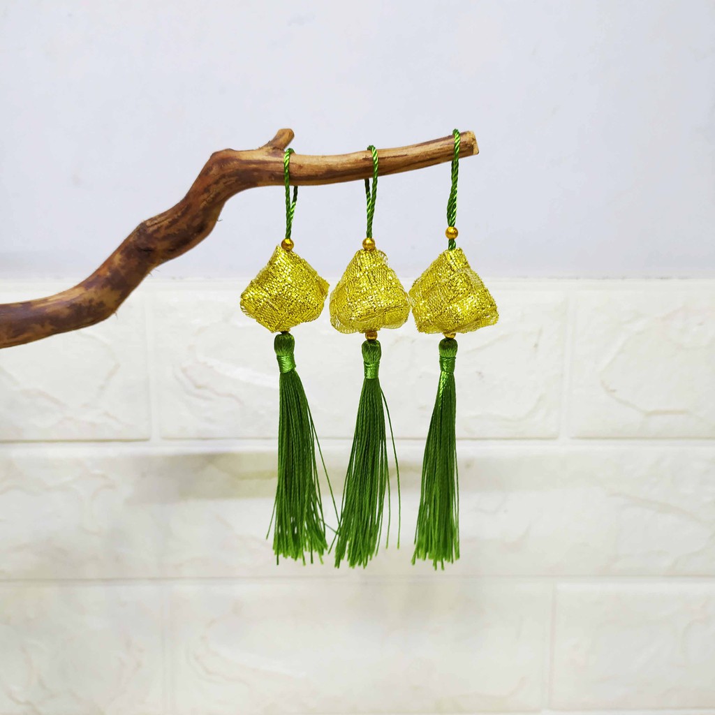 (3pcs) Gantungan Ketupat mini Gold- Gantungan Hiasan Lebaran