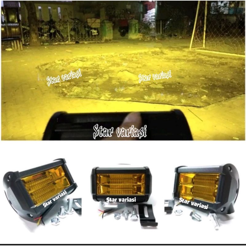 Lampu tembak sorot LED bar cree cwl 24 mata 2 susun led motor mobil 24 titik