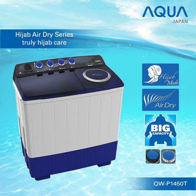 mesin cuci aqua Sanyo 2 tabung 14 kg Qw 1450p dan QW 1460