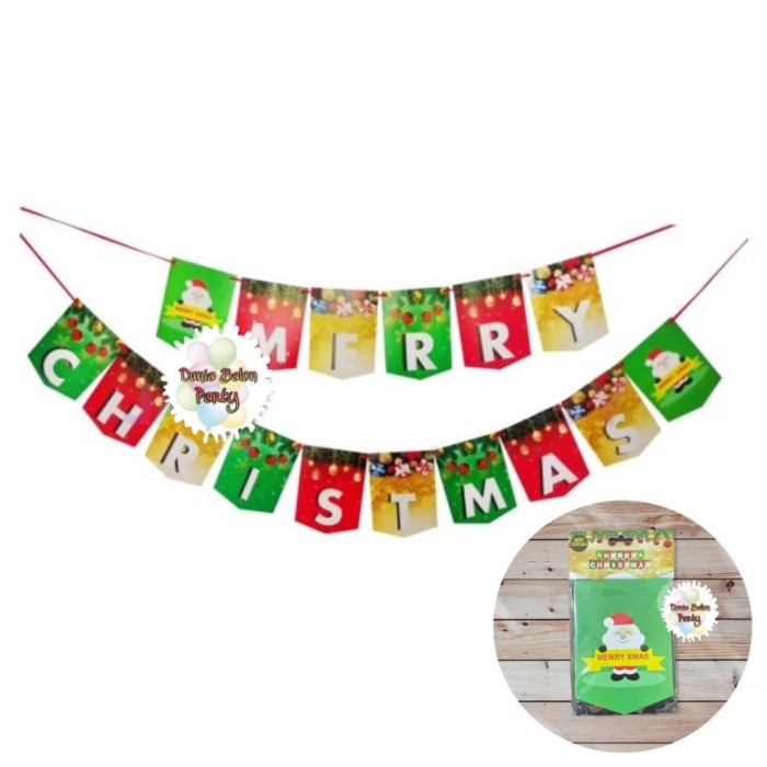 Banner Flag Natal / Bunting Flag Merry Christmas