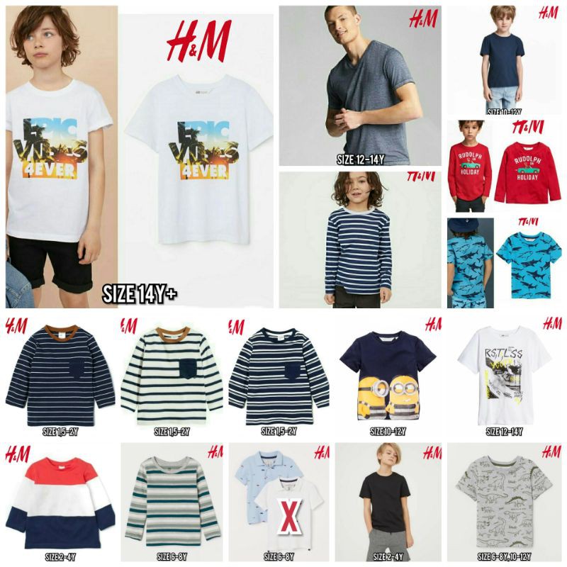 (Part 1) HNM Boys Tee | Kaos H&M HM Dino Salur Stripe