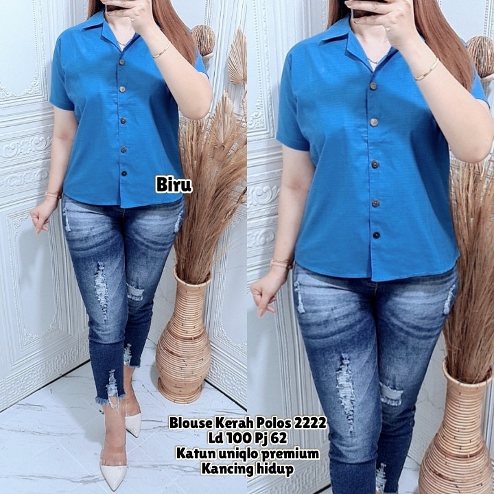 Blouse Uniqlo 2222 - Atasan wanita - Busui Frienly - Baju Kemeja Keraja