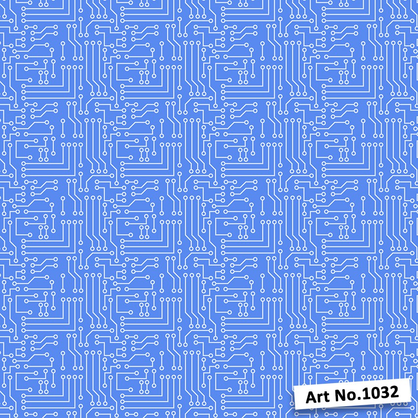 

Art No. 1032 - Bahan Tas Spon Bercorak - BLUE PCB PATTERN