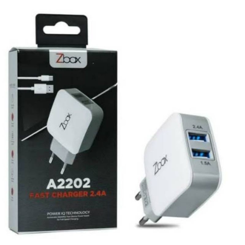 Charger ZBOX A2202 Fast Charging 2.4A Dual USB Micro