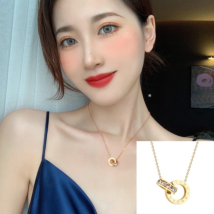 Kalung titanium wanita rantai Korean fashion xuping necklace gold kalung emas